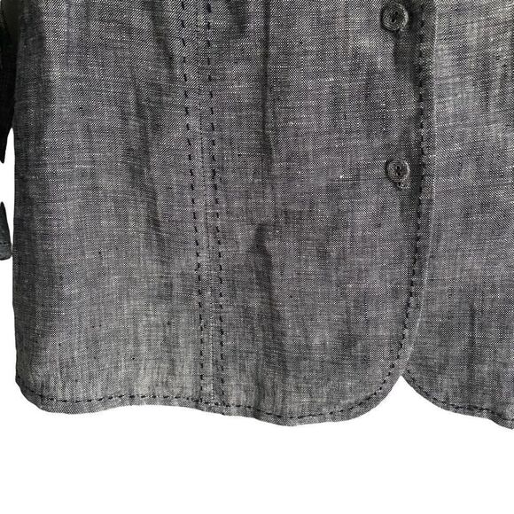 TWEEDS Blue Button Front Linen Shirt Blouse Top S - Picture 2 of 9